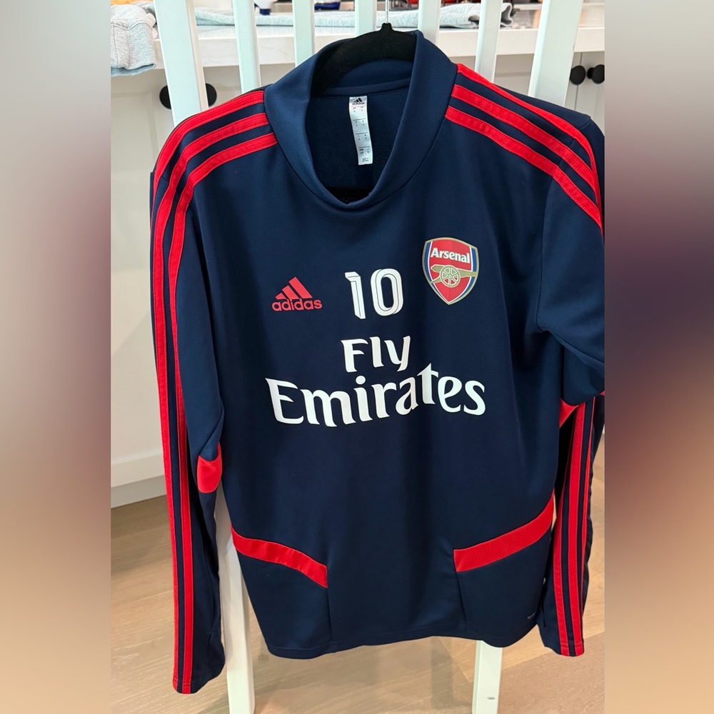 adidas Navy and Red Arsenal Training Jersey with Number 10